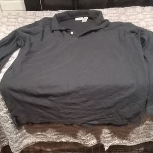 Men dark green long sleeve polo